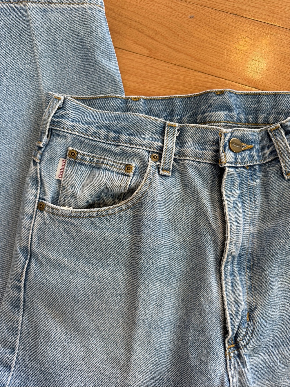Carhartt Men’s Relaxed Fit Tapered Leg Denim Jeans - Picture 4 of 6